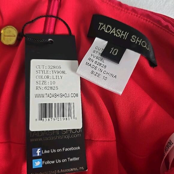 Tadashi Shoji Crinkle Maxi Dress 10 Lily Pink Chiffon Cap Sleeve Formal Wedding - Picture 11 of 12